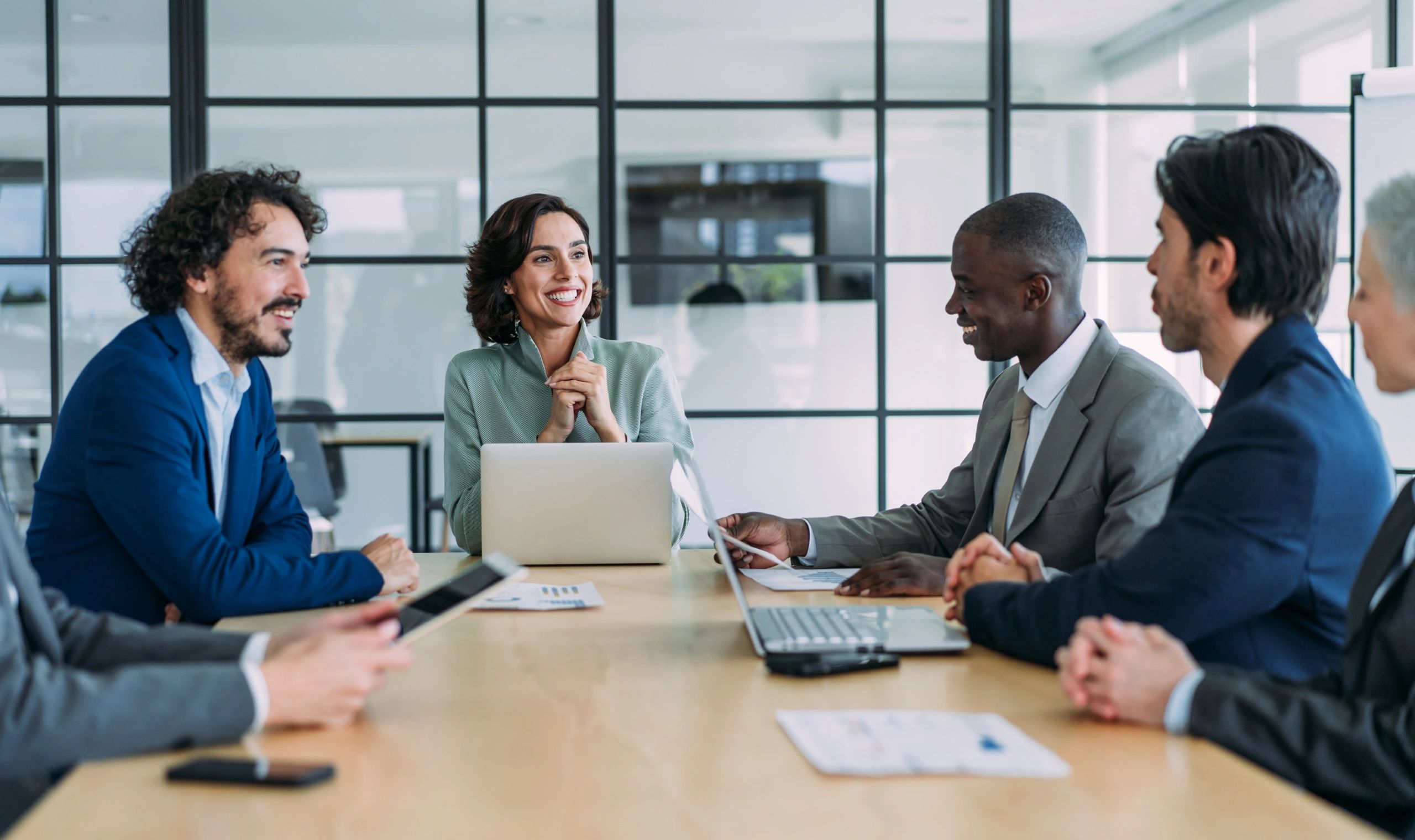 diverse professional HR consulting team modern office